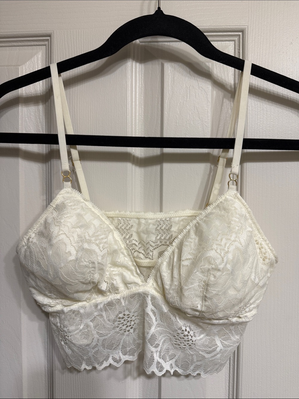 aerie Ivory Lace Longline Bralette